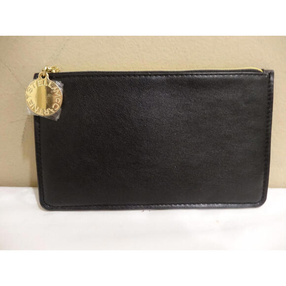 Stella McCartney Black Leather Clutch 7.5"x4.5". NEW. - Picture 1 of 4